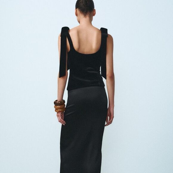 Zara velvet bows top - Picture 5 of 8